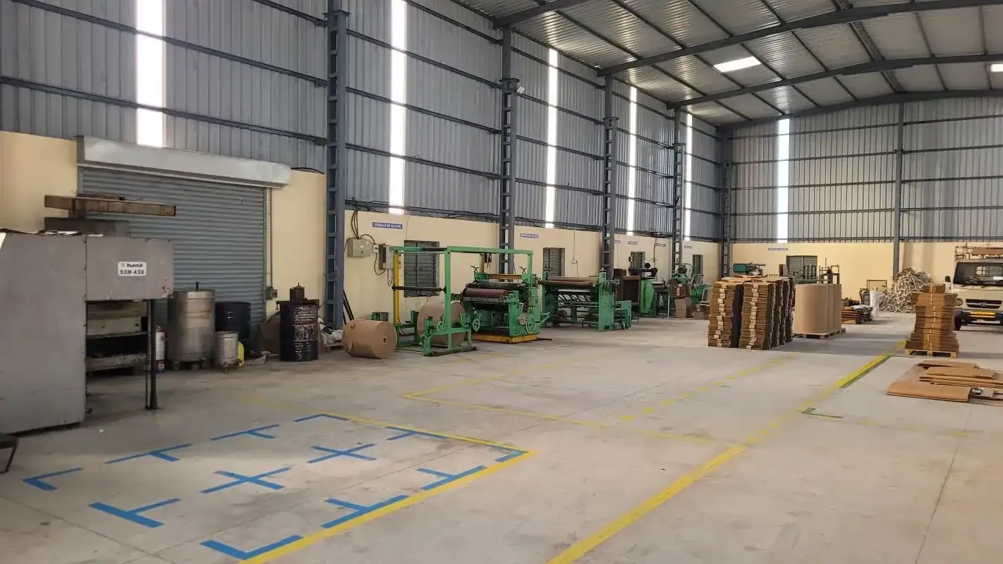 Corrugated board manufacturing and single facer machinery at Ayan Craftfold Halol Gujarat
